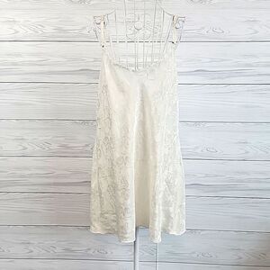 Delicates slip night dress ivory colored rose print Women's Size L